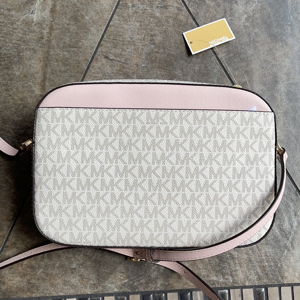 MICHAEL KORS LARGE EAST WEST ZIP CHAIN XBODY POWDER BLUSH MULTI - Picture 5 of 16